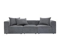 Canapé modulable 4 places en tissu chiné gris foncé KERRY