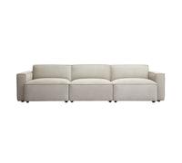 Canapé modulable 4 places en tissu effet velours texturé beige SPLIT