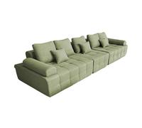 Canapé modulable 5 places en tissu avec coussins vert Snuggy, Oviala