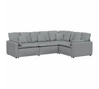 Canapé modulable avec coussin - Futon pour salon et petites pièces - Tissu gris clair - Confortable et facile à nettoyer - Concept de vie flexible pour aménagement moderne