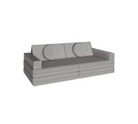 Canapé modulable de jeu 8 pièces fonction de couchage gris
