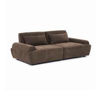 Canapé modulable en tissu 2 places dossier ajustable 218 cm chocolat Callisto, Oviala