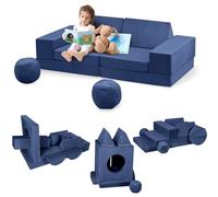 Canapé Modulable Enfant 12 Pièces, Canapé Convertible Mousse,Housse Lavable | Chauffeuse Canapé Convertible Enfant,Librement Combinable,pour Chambre d'enfant, Salle de Jeux，Chambre à Coucher,confort