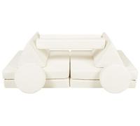 Canapé modulable enfant - Bouclé - Mousse - Crème - 10 éléments