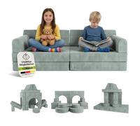 Juskys canapé pour Enfants Kayo - Velours côtelé modulable et Doux, canapé pour Chambre d’Enfant & Salle de Jeux, sûr, Flexible, Facile à Entretenir, avec Housses Amovibles - Vert Clair