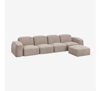 Canapé modulable et pouf Bastian 4 pièces