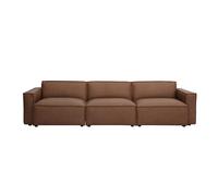 Canapé modulable vintage 4 places en cuir marron SPLIT