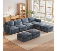 Canapé modulaire 2 places sectionnel pour petits espaces en velours avec housses amovibles et lavables - Meuble de salon moderne