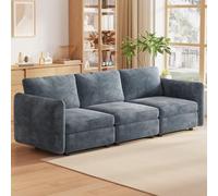 Canapé modulaire 2 places sectionnel pour petits espaces en velours avec housses amovibles et lavables - Meuble de salon moderne