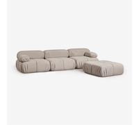 Canapé modulaire 3 pièces et pouf en bou mballé sous vide Kendall