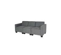Canapé modulaire 3 places Canapé Lyon, tissu/textile gris