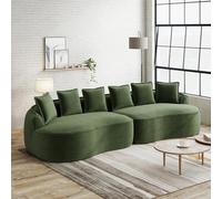 Canapé Modulaire 4 Places en Chenille, Salon, Vert, 320x114x67 cm