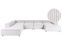 Canapé Modulaire 5 Places Angle Droit Design Moderne avec Pieds Noirs et Tissu e