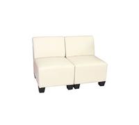 Canapé Modulaire À 2 Places Lyon, Similicuir Crème, Sans Accoudoirs Multicolore