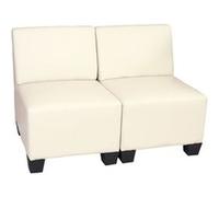 Canapé modulaire à 2 places Lyon, similicuir crème, sans accoudoirs Beige G