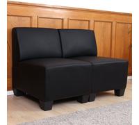 Canapé Modulaire À 2 Places Lyon, Similicuir Noir, Sans Accoudoirs Multicolore