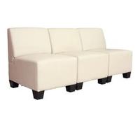 Canapé modulaire à 3 places Lyon, similicuir crème, sans accoudoirs Beige G