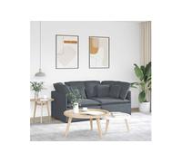 Canapé modulaire avec coussins en velours gris foncé