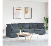 Canapé modulaire avec coussins en velours gris foncé canapé sectionnel vidaXL