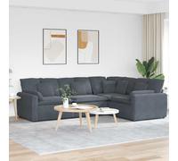 Canapé modulaire avec coussins en velours gris foncé canapé sectionnel vidaXL