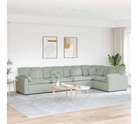 Canapé modulaire avec coussins en velours gris foncé