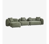 Canapé modulaire avec méridienne gauche 3 pièces en chenille Coco