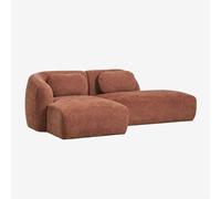 Canapé modulaire avec méridienne gauche en 2 pièces et divan droit en chenille Coquette