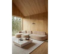 Canapé modulaire avec méridienne gauche en 3 pièces avec module d'angle et pouf rembourré Giorgia