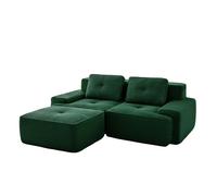 Canapé Modulaire Avec Pouf Ottoman Canapé Deux Places En Velours Sans Installation Vert