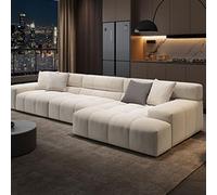 Canapé modulaire en forme de L avec oreillers, sectionnel élégant pour salon et chambre à coucher, assemblage facile, confortable et polyvalent, fourrure D 2