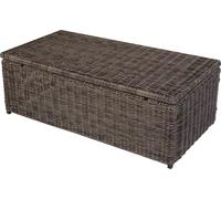 Canapé modulaire en poly rotin alu RomV 37x111x58cm ~ gris naturel, table basse, plateau PE