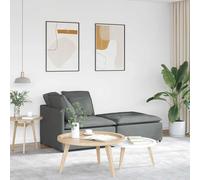 Canapé modulaire et repose-pieds et coussins tissu gris foncé vidaXL