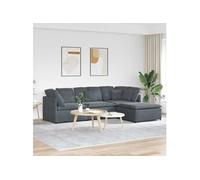 Vidaxl Canapé Modulaire Et Repose-Pieds Et Coussins Velours Gris Foncé Gris