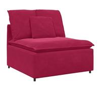 Canapé modulaire module central avec coussin, bordeaux, 100 cm, rembourrage en velours, structure en métal, assise et dossier pour salon, canapé flexible comme extension et canapé d'angle