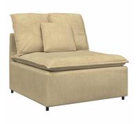 Canapé modulaire - Module central gris vert avec coussin - 100 cm - Tissu velours côtelé - Cadre en métal - Hauteur d'assise flexible - Pour salon, salon, home cinéma