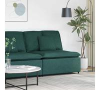 Canapé modulaire - Module central - Vert foncé - 100 cm - Avec coussin - Cadre en métal - Tissu textilène - Assise flexible - Pour salon, salon, home cinéma