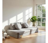 Canapé modulaire pour enfant - 6 pièces - Lavable et sans substances nocives - 3 couleurs modernes - Canapé de jeu modulable - Idéal pour construire, câliner et jouer (beige crème)