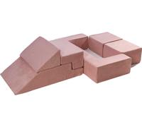 Canapé modulaire pour enfants - Briques en mousse souple pour jouer, Bricks, Velvet, Rosa