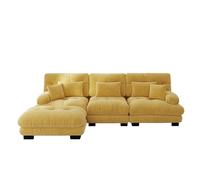 Canapé modulaire, style nuage, paysage de salon, housse en chenille, assise profonde, coussin de dossier, coussin lombaire, ottoman, combinaison flexible, structure en bois massif, accoudoirs