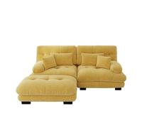 Canapé modulaire, style nuage, paysage de salon, housse en chenille, assise profonde, coussin de dossier, coussin lombaire, ottoman, combinaison flexible, structure en bois massif, accoudoirs