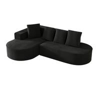 Canapé Modular Titan L-chaises confortable Velours Noir 265.00x67.00x40.50 cm