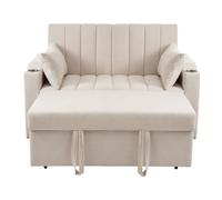Canapé multifonctionnel moderne, canapé-lit, canapé-lit avec fonction de couchage, canapé double avec dossier réglable, avec porte-boisson et coussin