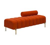 Canapé ottoman en velours touffeté Channel avec dossier réglable, assise d'appoint pour salon et couloir