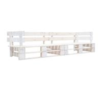 Canapé Palette À 2 Places De Jardin 220 X 66 X 55 Cm Bois Blanc Helloshop26 02_0011861 Multicolore