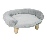 Canapé panier chien ou chat design scandinave housse amovible pieds en bois peluche douce gris Gris G