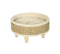 PawHut Panier pour chien peluche 100 % polyester 48x48x24.5 cm Beige