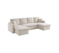 Canapé panoramique convertible 4 places bouclette