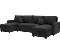 Habitat et Jardin Canapé panoramique Convertible avec coffres de Rangement Antoine - 5 Places - Gris foncé