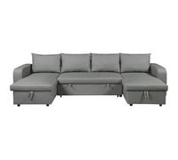 Canapé panoramique convertible en tissu "Victor" - 4 places - Gris