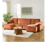 Canapé panoramique convertible GAVI 6 places tissu terracotta